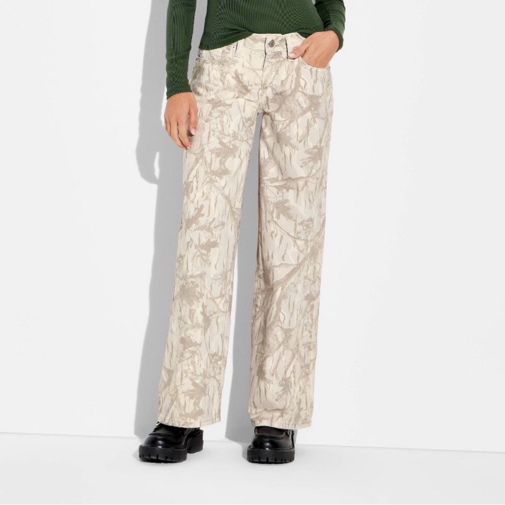 NWT Sz 16 Wild Fable - Gray Camo Low-Rise Baggy Jeans Camouflage